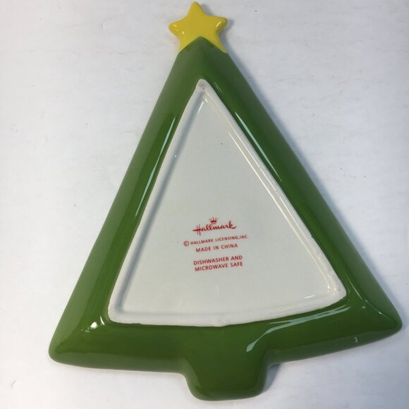 Hallmark Christmas Tree Ceramic Plate Festive Lights Design Holiday Serving Dish - Picture 2 of 4